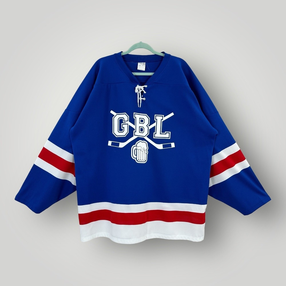 Athletic Knit Hockey Jersey Size Mens Size XL GBL STORCH 16‎ Blue